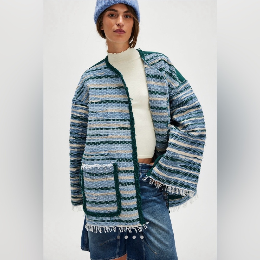 NWT Free People KSENIASCHNAIDER Hand-Crafted Zero Waste Poncho Size XS - Picture 2 of 11